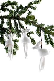 evergreen branch with ornaments
