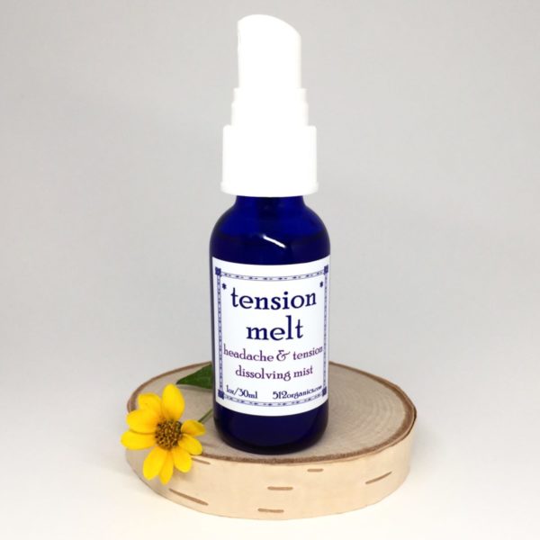 bottle of 512organics Tension Melt aromatherapy essential oils for tension headaches and stress relief