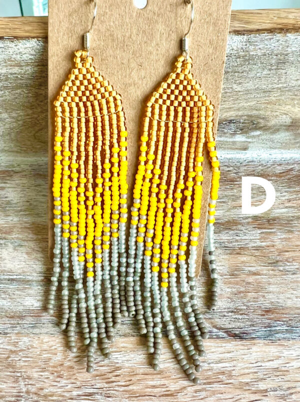 Bohemian seed bead earrings, Fringe earrings, Native-inspired *BIG SALE* - Image 5