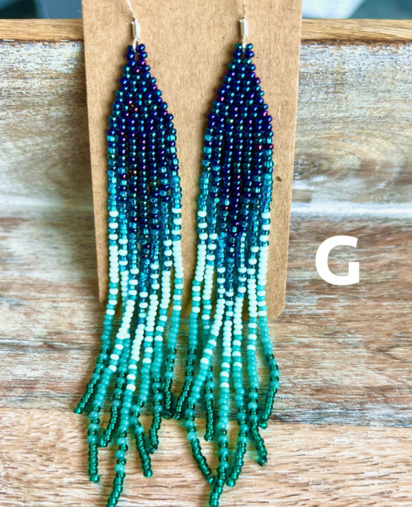 Bohemian seed bead earrings, Fringe earrings, Native-inspired *BIG SALE* - Image 8