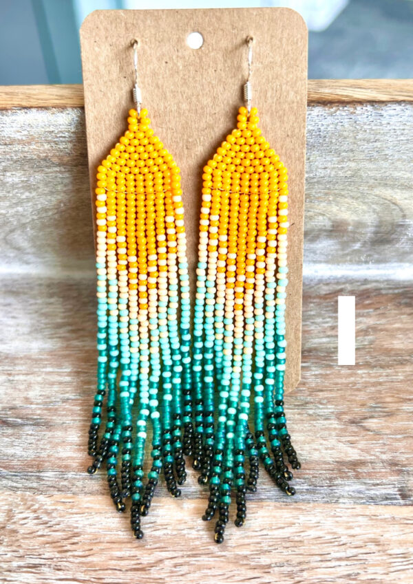 Bohemian seed bead earrings, Fringe earrings, Native-inspired *BIG SALE* - Image 10