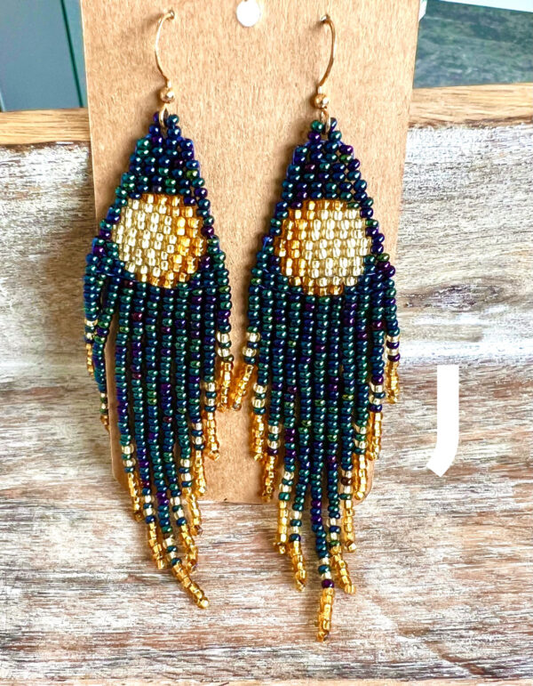 Bohemian seed bead earrings, Fringe earrings, Native-inspired *BIG SALE* - Image 11