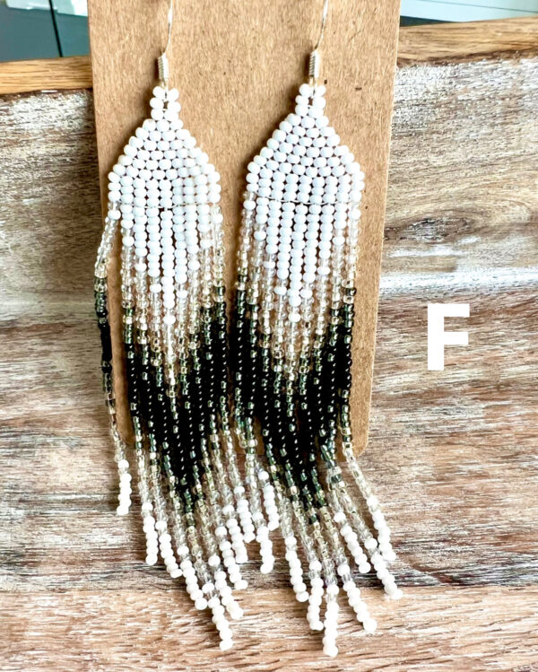 Bohemian seed bead earrings, Fringe earrings, Native-inspired *BIG SALE* - Image 7
