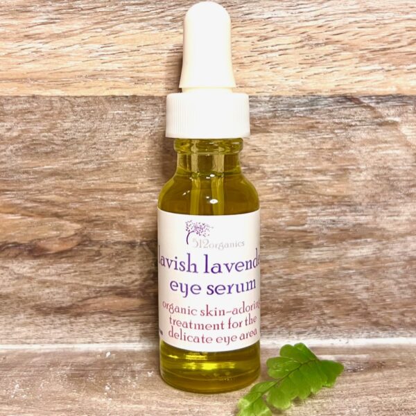 Lavish Lavender organic eye serum bottle with dropper