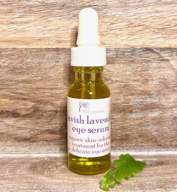 Lavish Lavender organic eye serum bottle with dropper