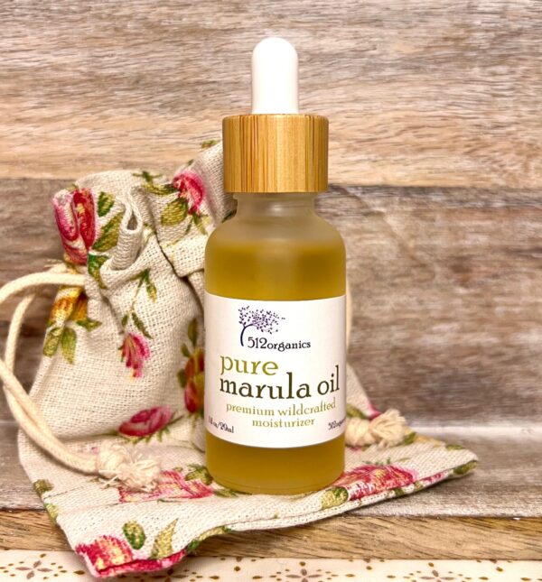 Pure Marula oil moisturizer frosted bottle bamboo cap